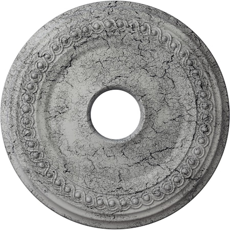 Ekena Millwork Classic Medallion (Canopies up to 12 3/4"), 18 5/8"OD 4"ID x 1 1/8"P, Ultra Pure White Crackle CM19CLUWC